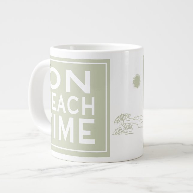 Caneca De Café Grande Estou na hora da praia (Frente Esquerda)