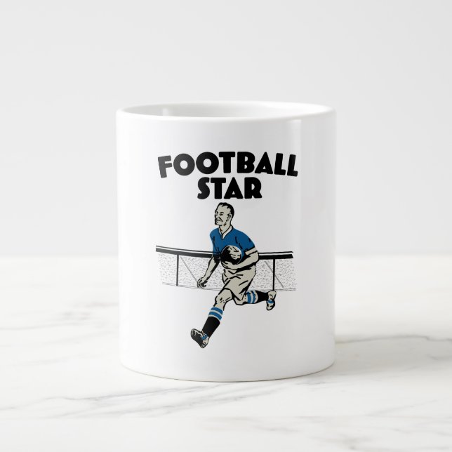 Caneca De Café Grande Estrela de futebol (Frente)