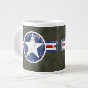 Caneca De Café Grande Estrela Patriótica do Corpo Aéreo do Exército Vint