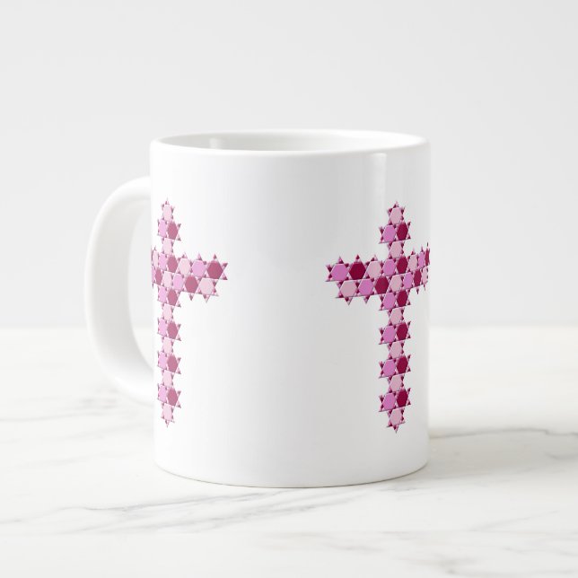 Caneca De Café Grande Estrela rosa de David Cross Optical Illusion (Frente Esquerda)