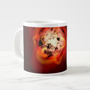 Caneca De Café Grande Estrela Vermelha Anã Orbitada Por Um Exoplaneta Hi