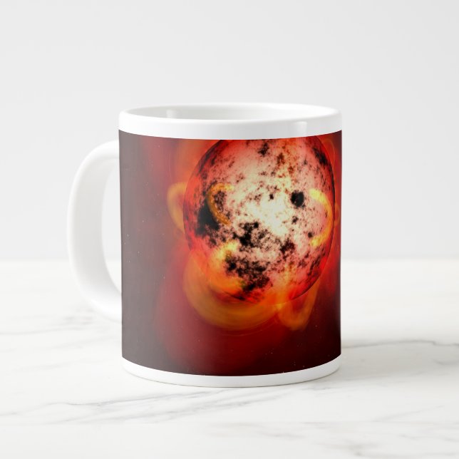 Caneca De Café Grande Estrela Vermelha Anã Orbitada Por Um Exoplaneta Hi (Frente Esquerda)