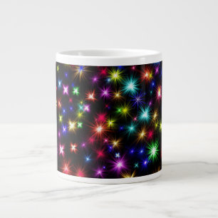 Caneca De Café Grande Estrelas coloridas Fireworks Design-27317