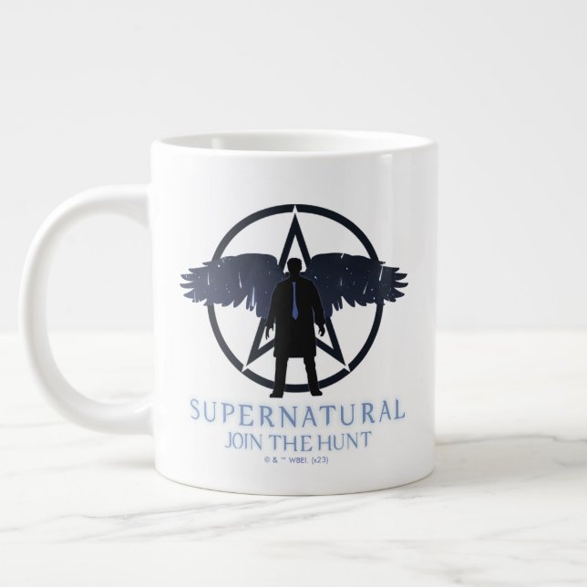 Caneca De Café Grande Estrelas de queda de castiel sobrenaturais (Esquerda)
