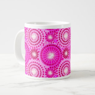 Caneca De Café Grande Estrelas e pinhões, orquídeas e magenta