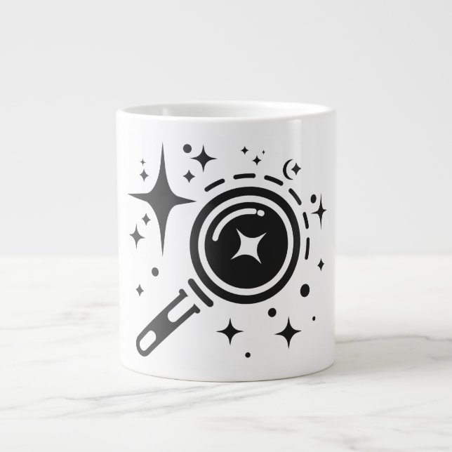 Caneca De Café Grande Estrelas emblem Sparkle AI, farol da era digital (Frente)