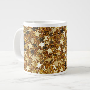 Caneca De Café Grande Estrelas Glitzy Glitzy Sparkle Douradas