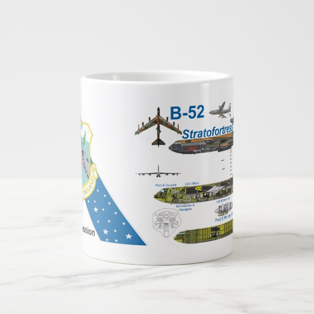 Caneca De Café Grande Esttratofortaleza B-52D "Big Belly" (Frente)