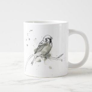 Caneca De Café Grande Estudo de aves gesturais