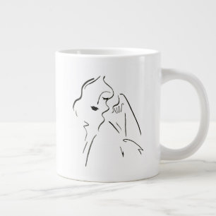 Caneca De Café Grande Estudo Simples - Esboço de uma Senhora