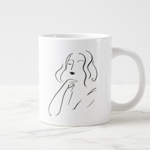 Caneca De Café Grande Estudo Simples - Esquema de uma Mulher