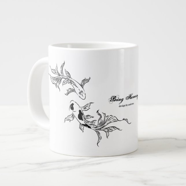 Caneca De Café Grande Eternal Flow Koi Art (Frente Esquerda)