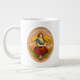 Caneca De Café Grande Etiqueta de anúncio uísque, cerca de 1860.