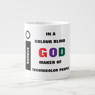 Caneca De Café Grande Eu Acredito Em Uma Cores Cegos Deus Jumbo Mug