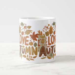 Caneca De Café Grande Eu adoro o outono