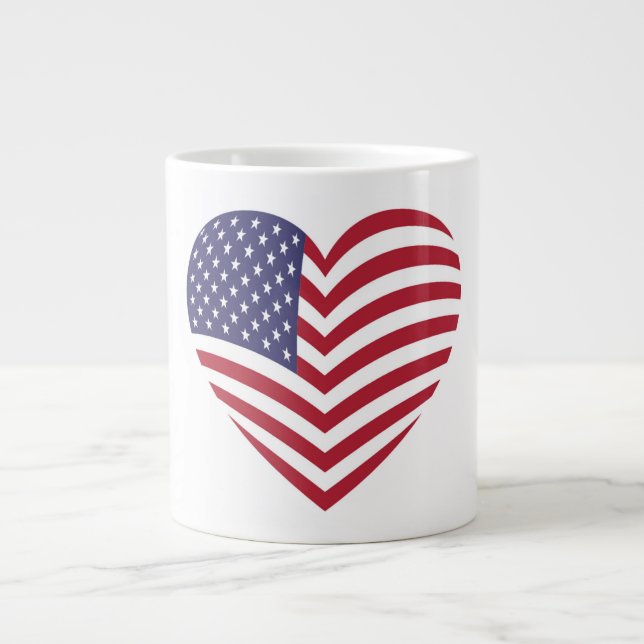 CANECA DE CAFÉ GRANDE EU AMO A AMÉRICA (Frente)