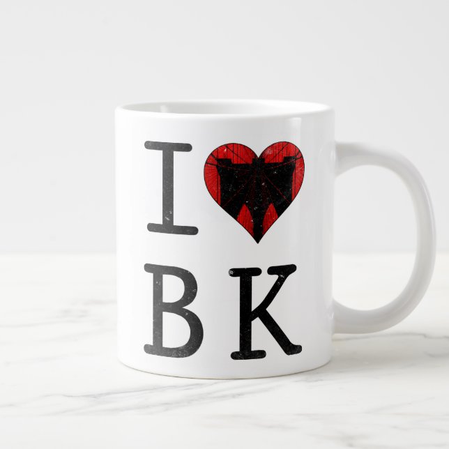 Caneca De Café Grande Eu amo Brooklyn BK NYC (Direita)