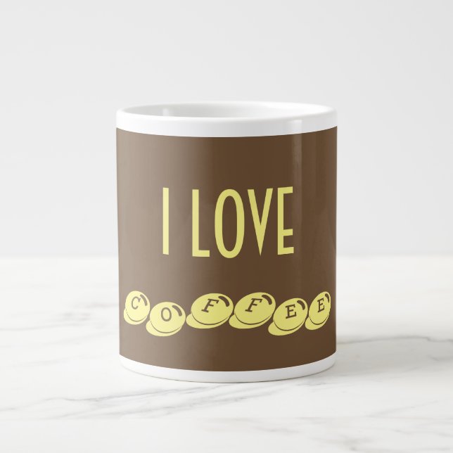 CANECA DE CAFÉ GRANDE EU AMO CAFÉ MUG (Frente)