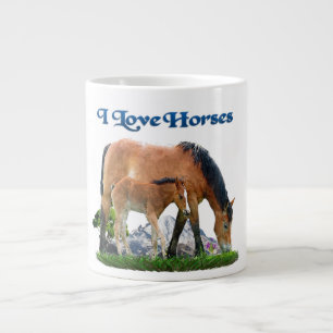 Caneca De Café Grande Eu amo cavalos