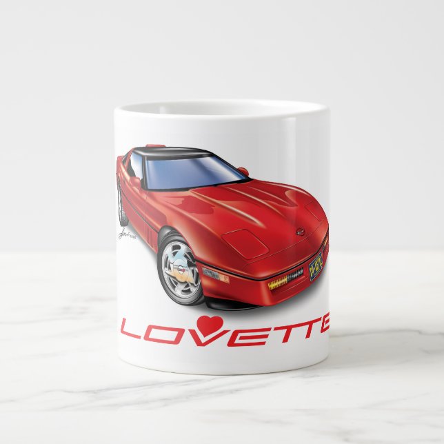 CANECA DE CAFÉ GRANDE EU AMO DESIGN DE CARRO ÚNICO (Frente)