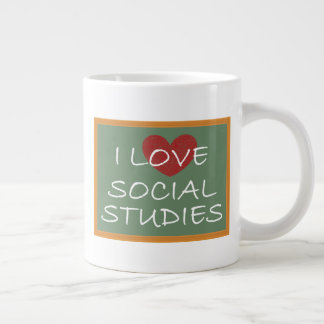 Caneca De Café Grande Eu Amo Estudos Sociais