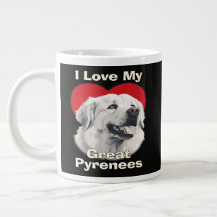 Caneca De Café Grande Eu amo meu cachorro Grandes Pirenéus