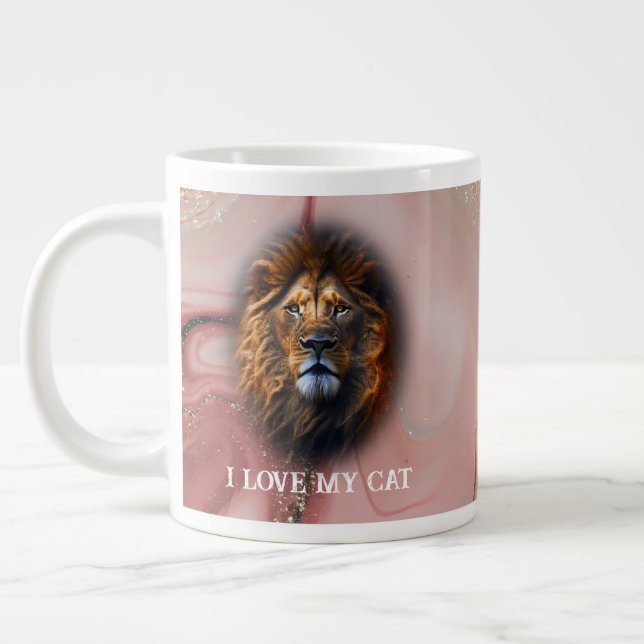 Caneca De Café Grande "Eu Amo Meu Gato" Marble & Lion Personalizado De M (Esquerda)