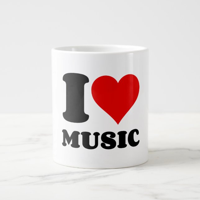 CANECA DE CAFÉ GRANDE EU AMO MÚSICA (Frente)