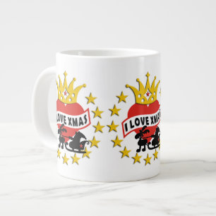 Caneca De Café Grande Eu amo o Xmas e o seu passado
