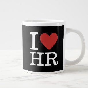 Caneca De Café Grande Eu ❤️ Amo RH Jumbo Mug - Para RH Dept Funcionarios