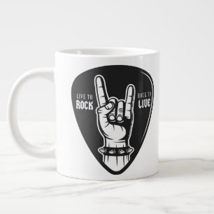 Caneca De Café Grande Eu amo rock