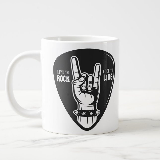 Caneca De Café Grande Eu amo rock (Esquerda)