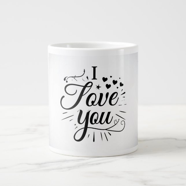 Caneca De Café Grande eu amo você (Frente)