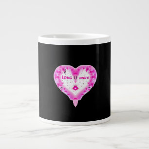 Caneca De Café Grande Eu Amo Você Mais Coração Rosa Romântico
