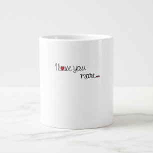 Caneca De Café Grande Eu Amo Você Mais Tipografia de Corações Vermelhos