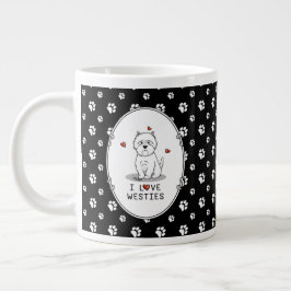 Caneca De Café Grande Eu Amo Westies - West Highland White Terriers Cujo