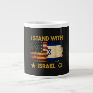 Caneca De Café Grande Eu Apoio Israel Bandeira da América