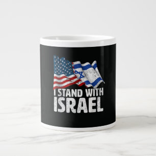 Caneca De Café Grande Eu Apoio Israel EUA Bandeira Americana