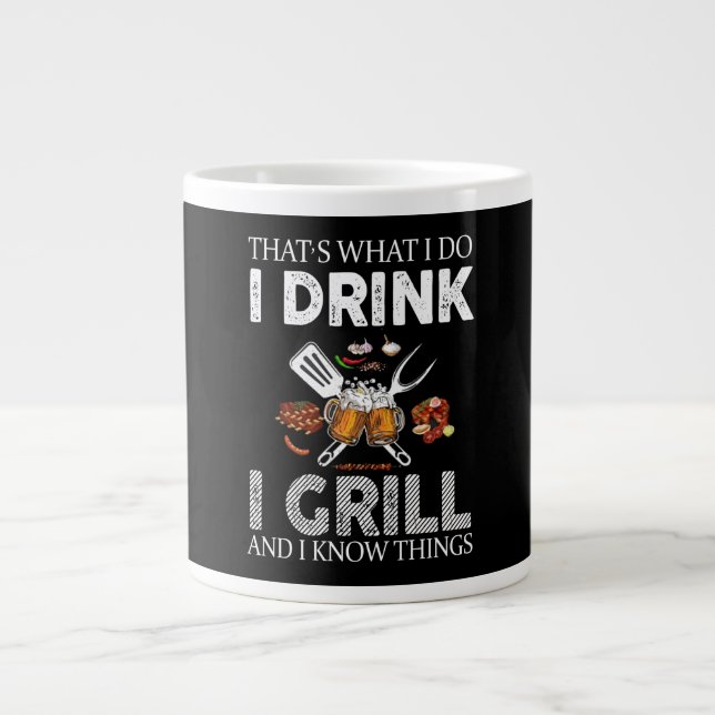 Caneca De Café Grande Eu Bebo E Giro Presente Personalizado De Comida (Frente)