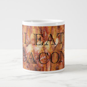 Caneca De Café Grande Eu Comi Texto Bacon com Fundo