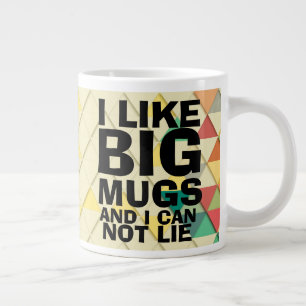 Caneca De Café Grande Eu Gosto De Big Mugs Modern Triangle Padrões Engra