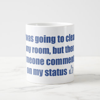 Caneca De Café Grande Eu ia limpar o meu quarto, mas....