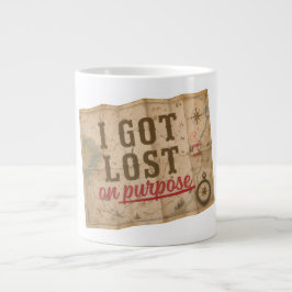 Caneca De Café Grande Eu Me Perdi de Propósito Mapa Antigo
