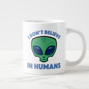 Caneca De Café Grande Eu não acredito na Alienígena de desenho humano