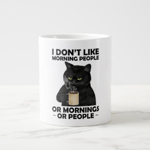 Caneca De Café Grande Eu não gosto de Pessoas de manhã ou Pessoas engraç