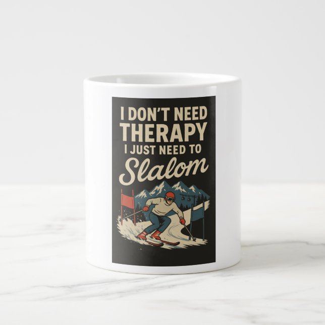 Caneca De Café Grande Eu não preciso de terapia, só preciso de calúnia (Frente)