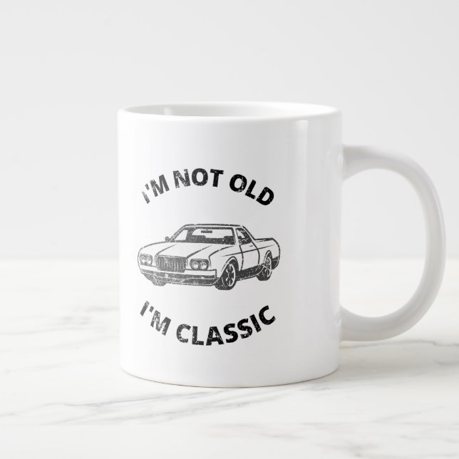 Caneca De Café Grande Eu não sou velho, sou clássico de café mug (Direita)