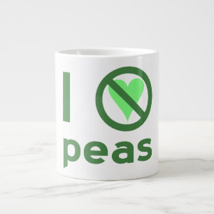 Caneca De Café Grande Eu Odeio Ervilhas Texto Verde