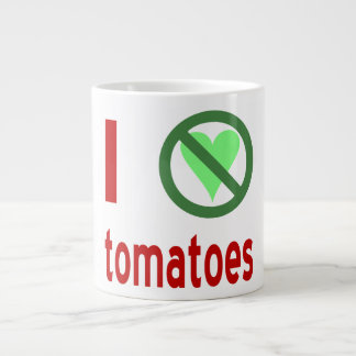Caneca De Café Grande Eu Odeio Tomates Eu Não Amo Tomates