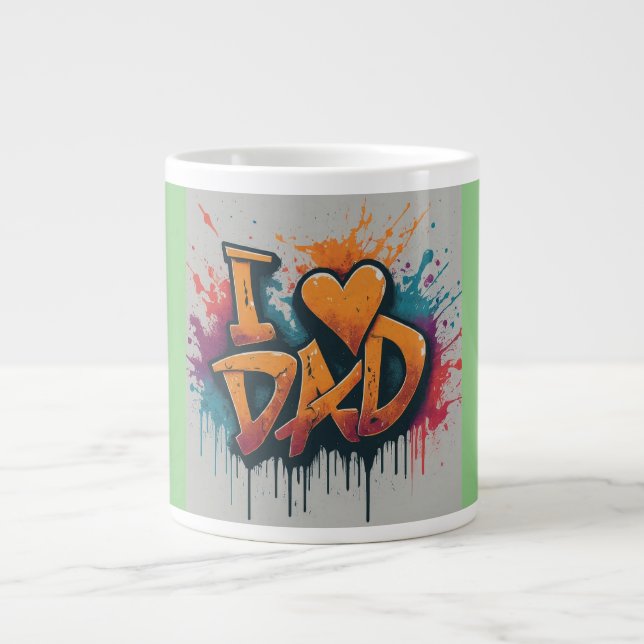 Caneca De Café Grande Eu 💕 PAI Mug (Frente)